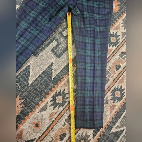 Brooks Brothers, red fleece green&blue plaid women dress  pants. - Picture 8 of 10